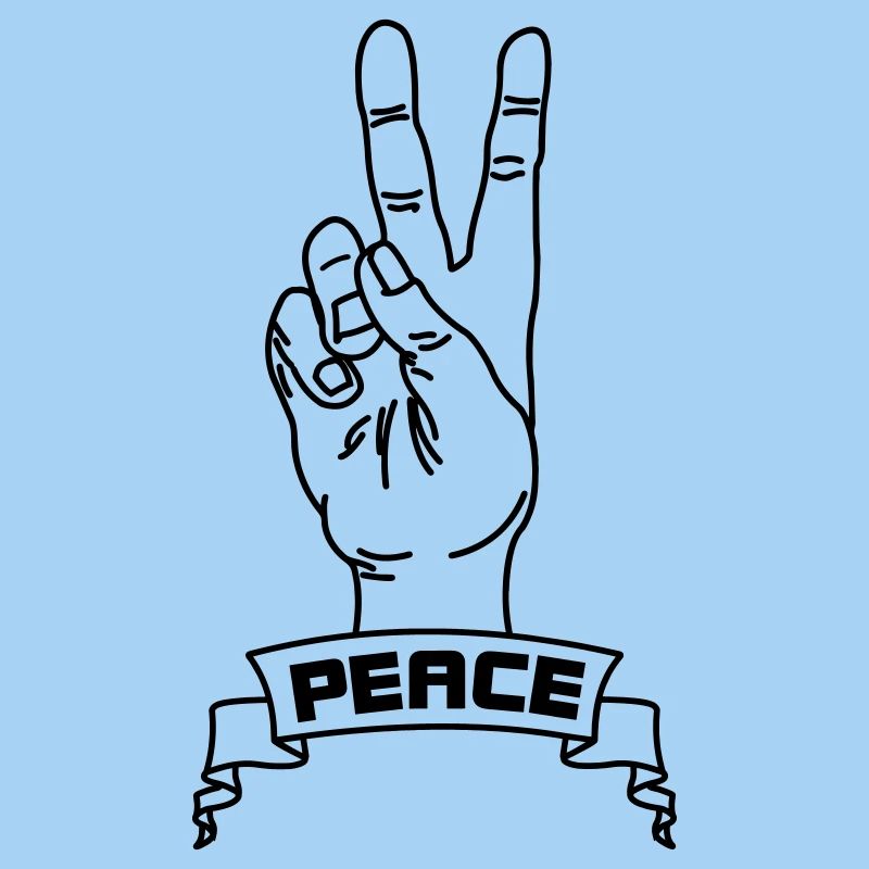 Hand gestures peace with peace text