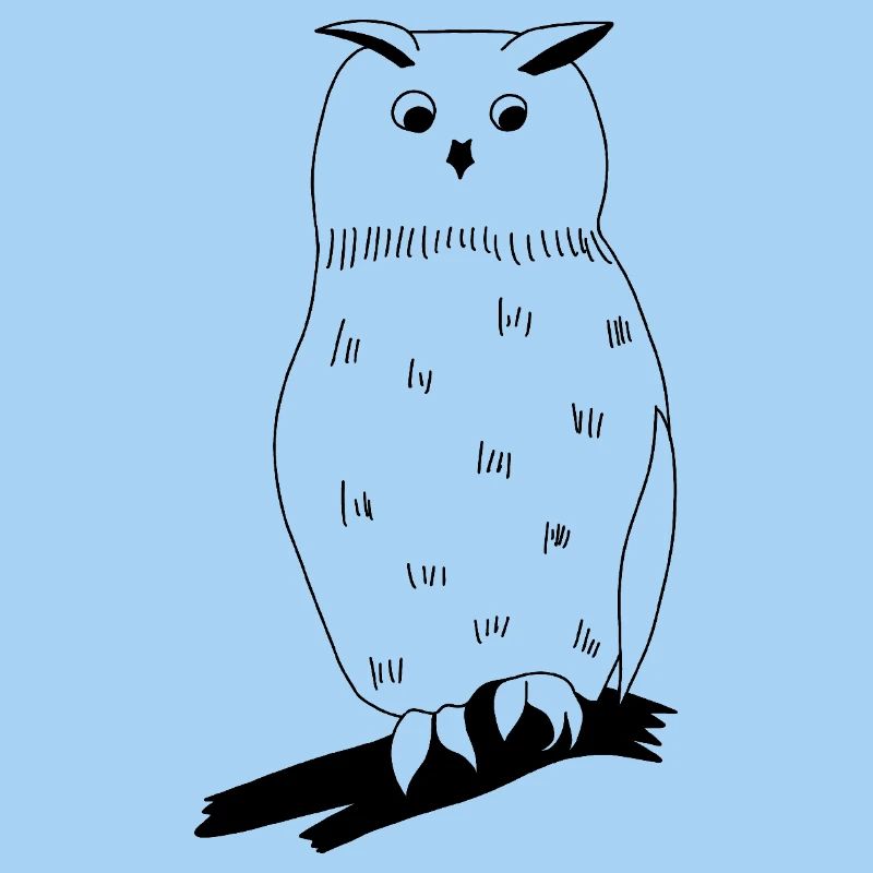 Eagle Owl - Graphic black and white