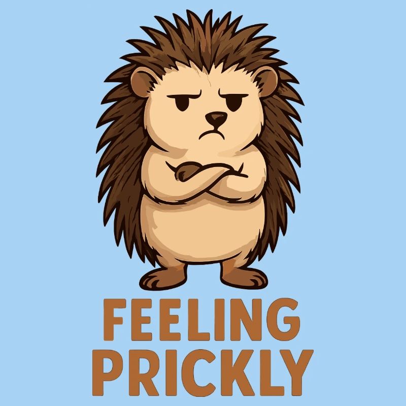 Prickly hedgehog with arrogance face