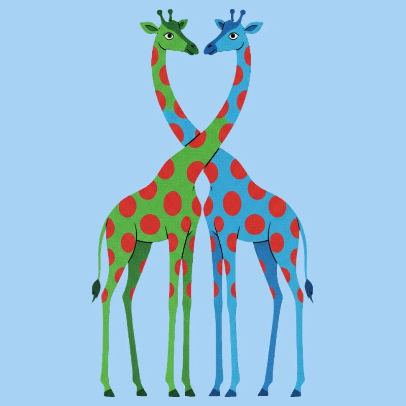 Giraffe heart with polka dots
