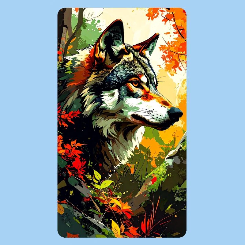 Wolf in autumn (view to the right)