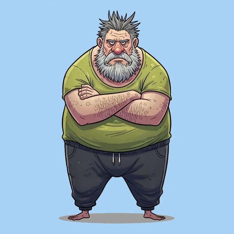 Dessin animé géant grognonneux