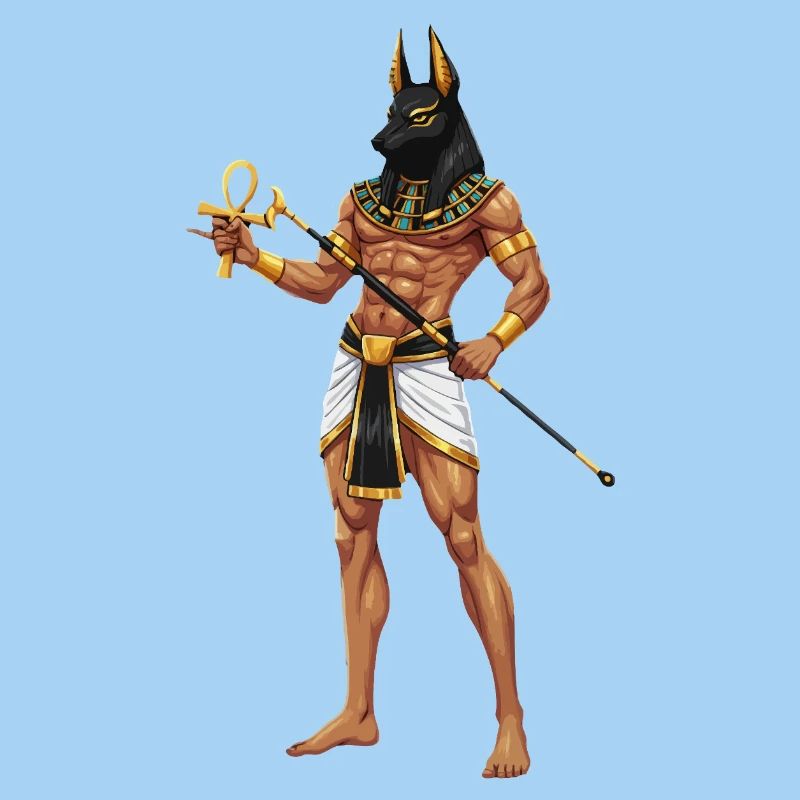 Guerrier Anubis avec cosplay d’Ankh