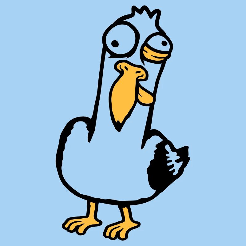 Crazy Seagull Squinting Grimace Insane Bird