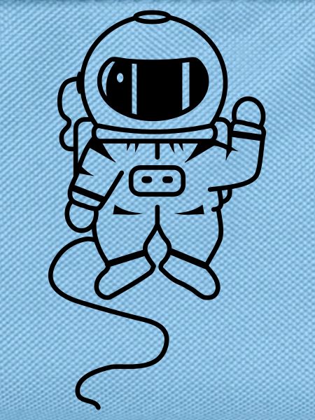 small astronaut in space