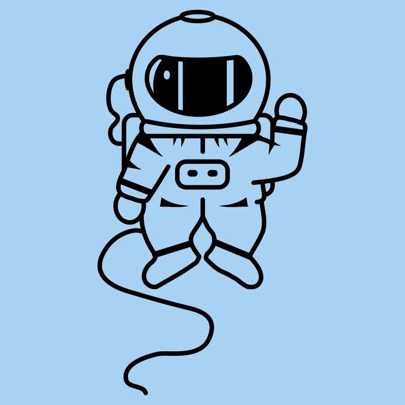 small astronaut in space