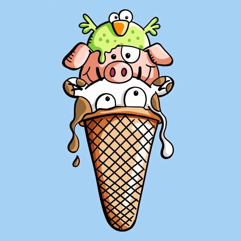 Bauernhoftier Eiscreme - Tiere - Eis - Kinder -Fun