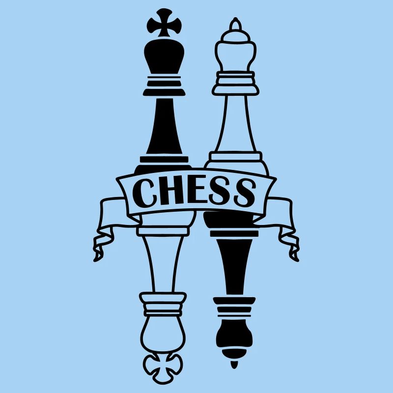 Chess transparent king queen mirror image