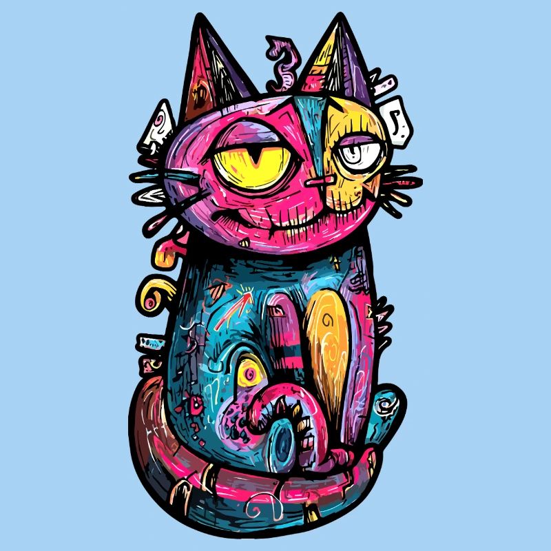Katze Bunt Kunst Design