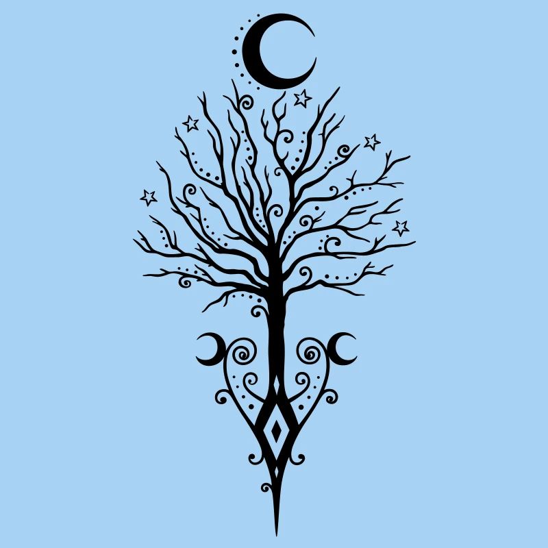 Tree Moon Night Stars Moon Tree