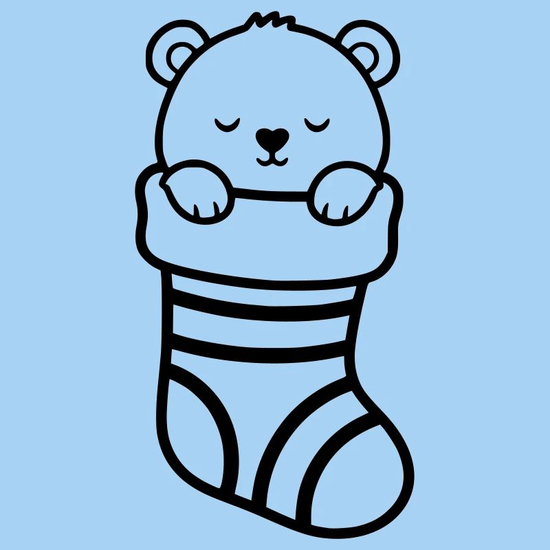 Ours mignon en chaussettes de Noël | Cadeau