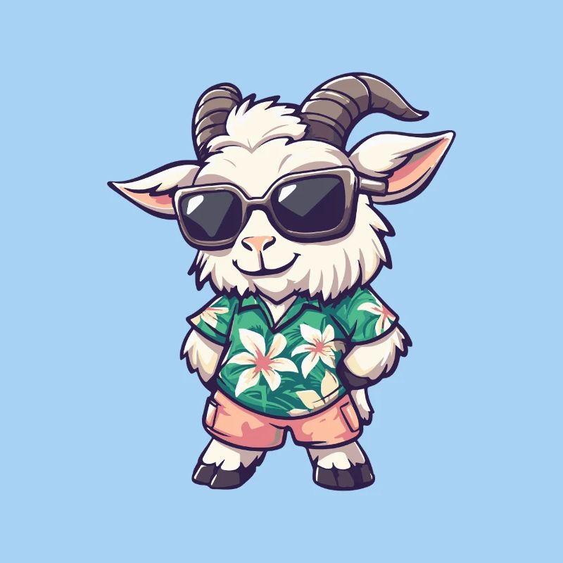 Bergziege Comic Cool Sommer