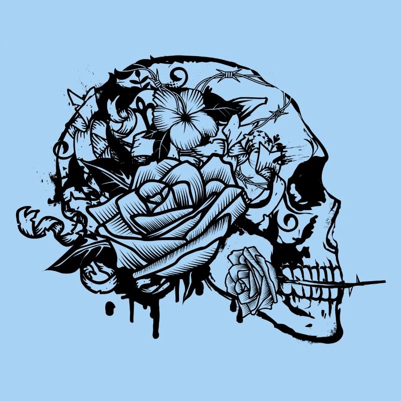 Skull mit Rose