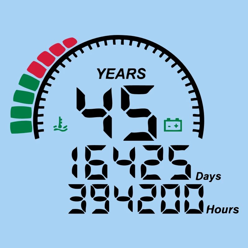 years 45 years anniversary meter