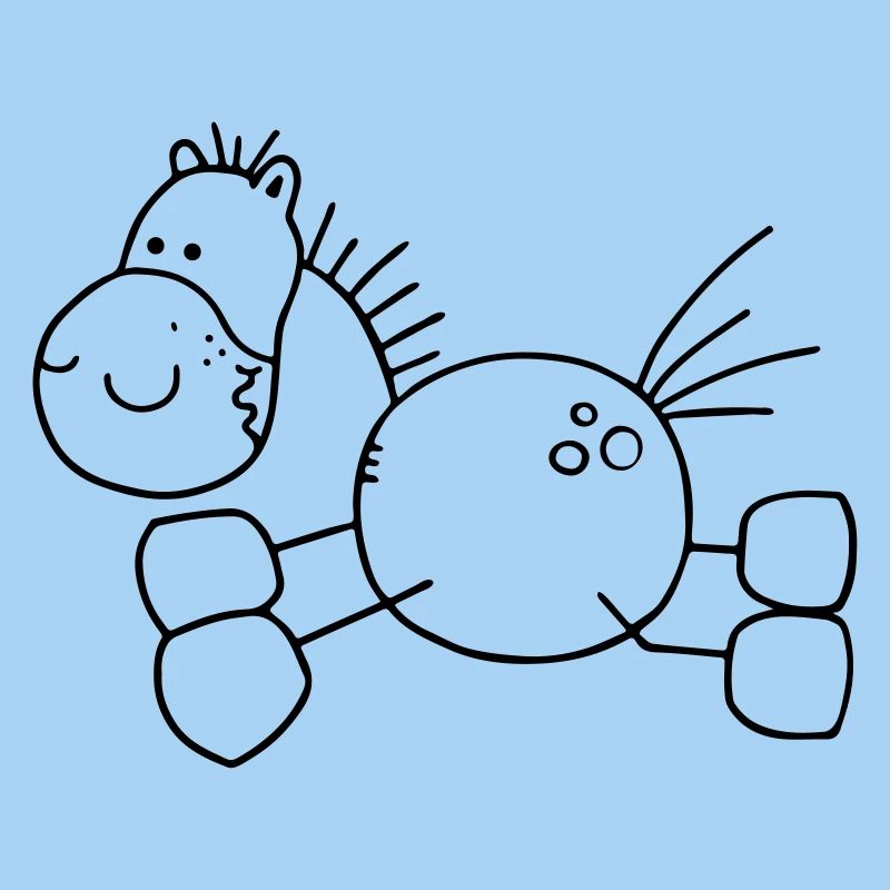Dickes Cartoon Pferd - Pony - Pferde