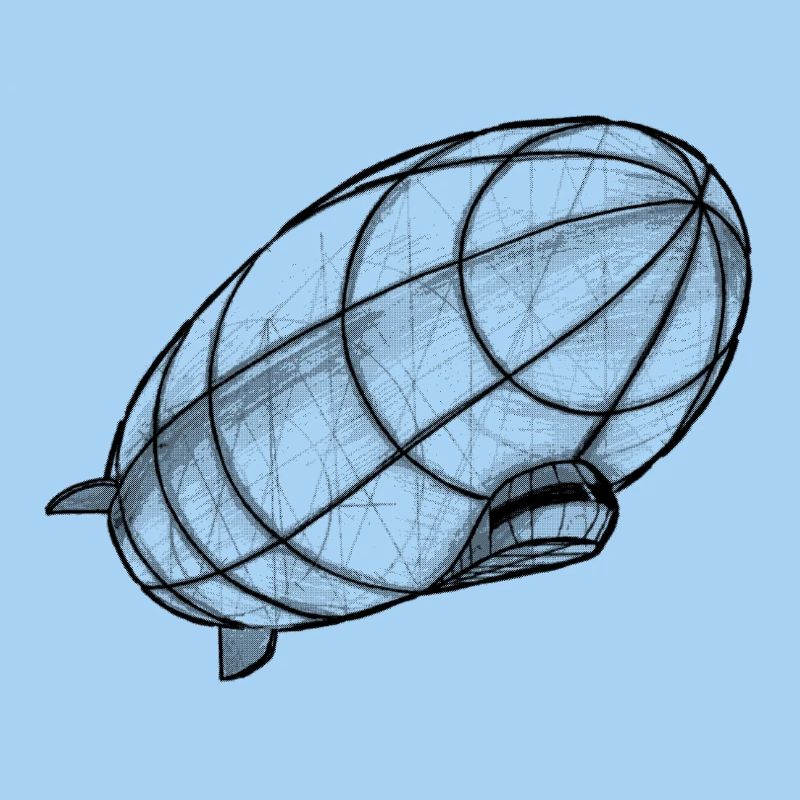 Zeppelin Zeichnung Perspektive