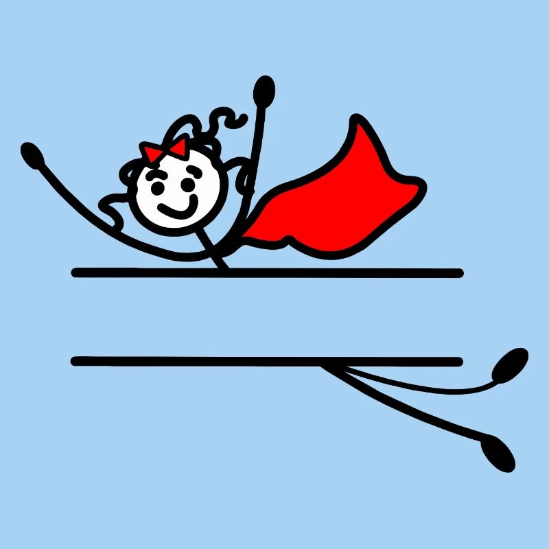 Flying heroine and beam between them