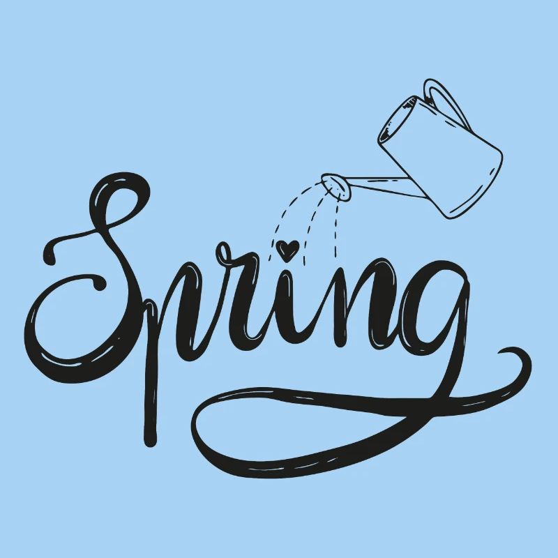 spring frühlingsbeginn garten gießen beet liebe