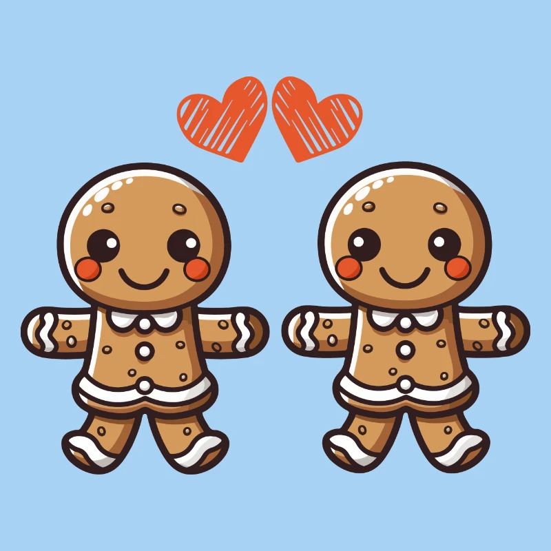 Gingerbread Man Heart Love