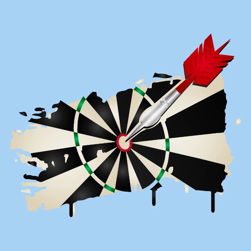 Dartscheibe im Graffiti-Stil mit Treffer