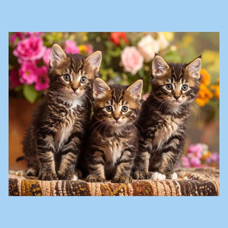 Aimée trio de chatons tachetés en fleurs