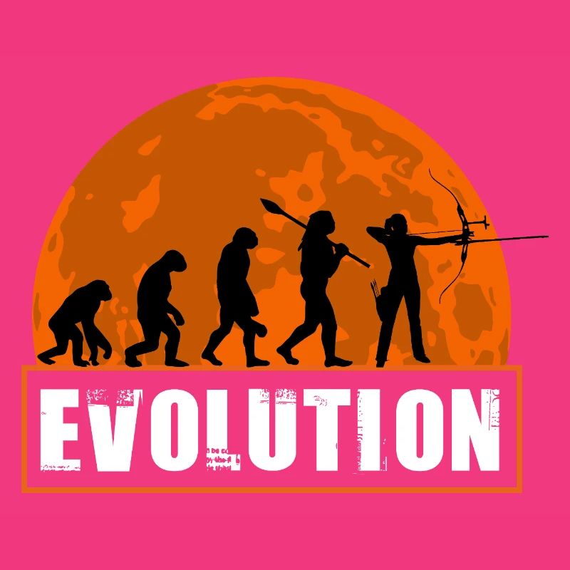 Archery Evolution Hunter Silhouette Retro Vintage