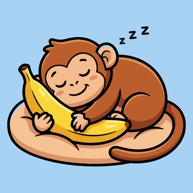Sleeping monkey with banana