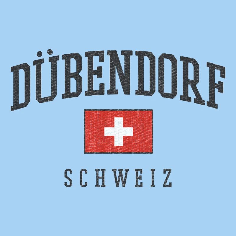 Logo de Dübendorf, Suisse, avec drapeau