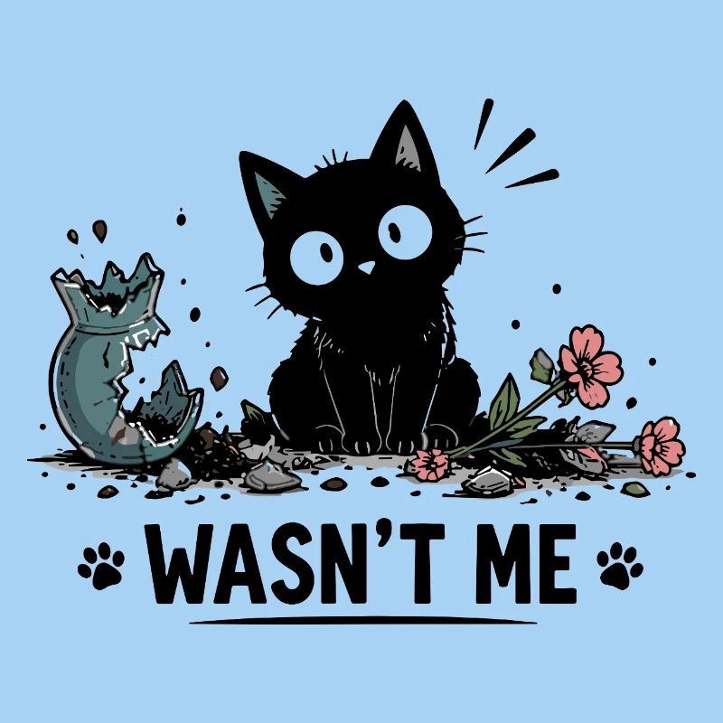 N’étais-je pas drôle chat noir avec cassé