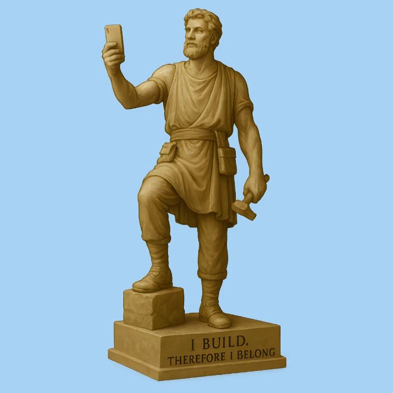 Ancient Philosopher Sculpture with Quote