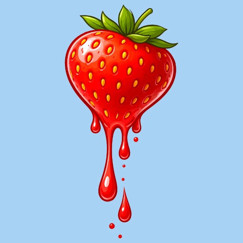 Strawberry with drops illustration