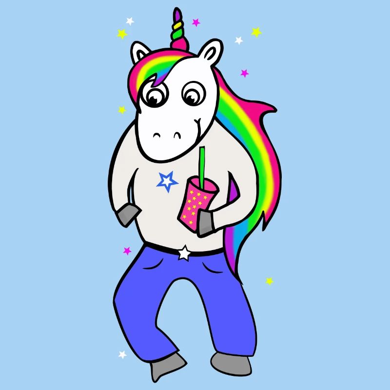 Licorne Disco avec boisson