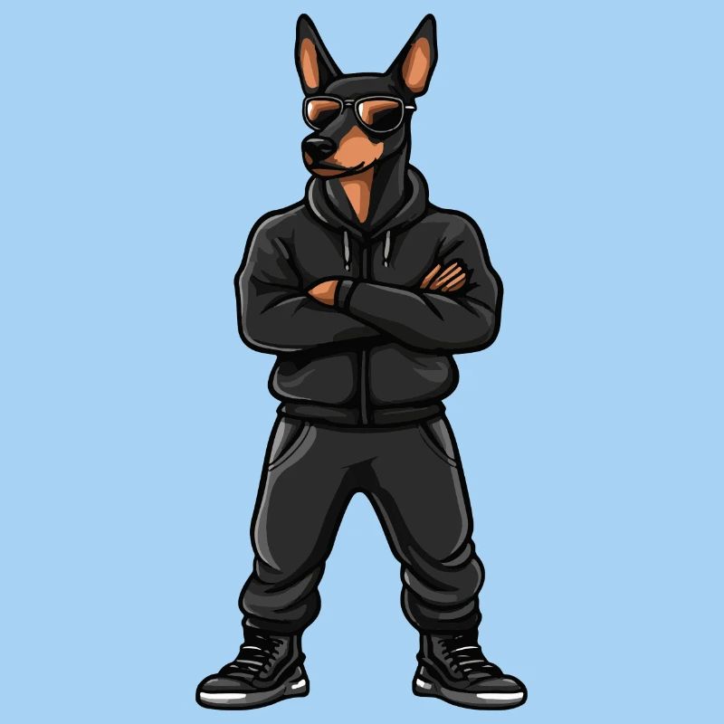 Bande dessinée de chien doberman
