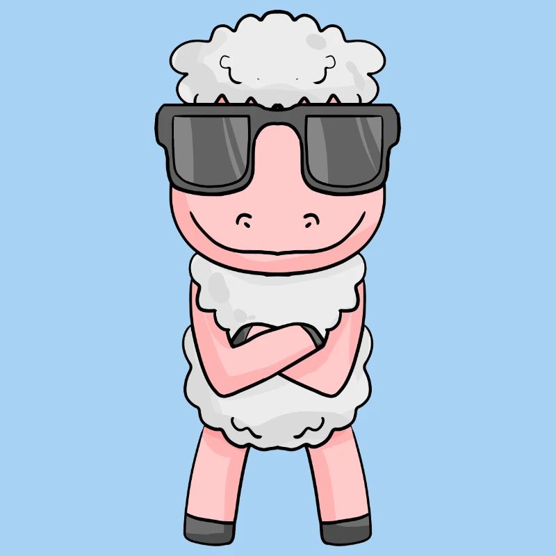 cooles Schaf mit Sonnenbrille