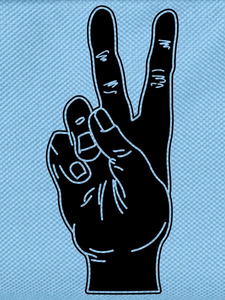 Black hand gesture peace