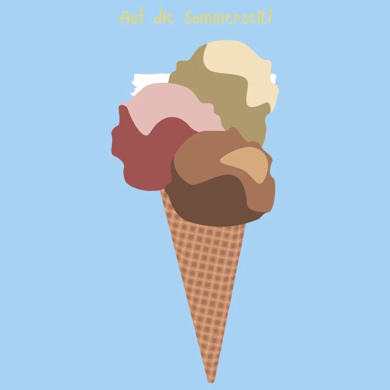 Auf die Sommerzeit Eiswaffel