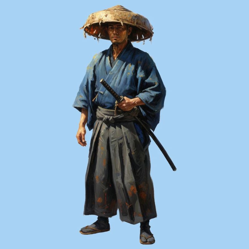 samurai-krieger-mit-strohhut-realistisch