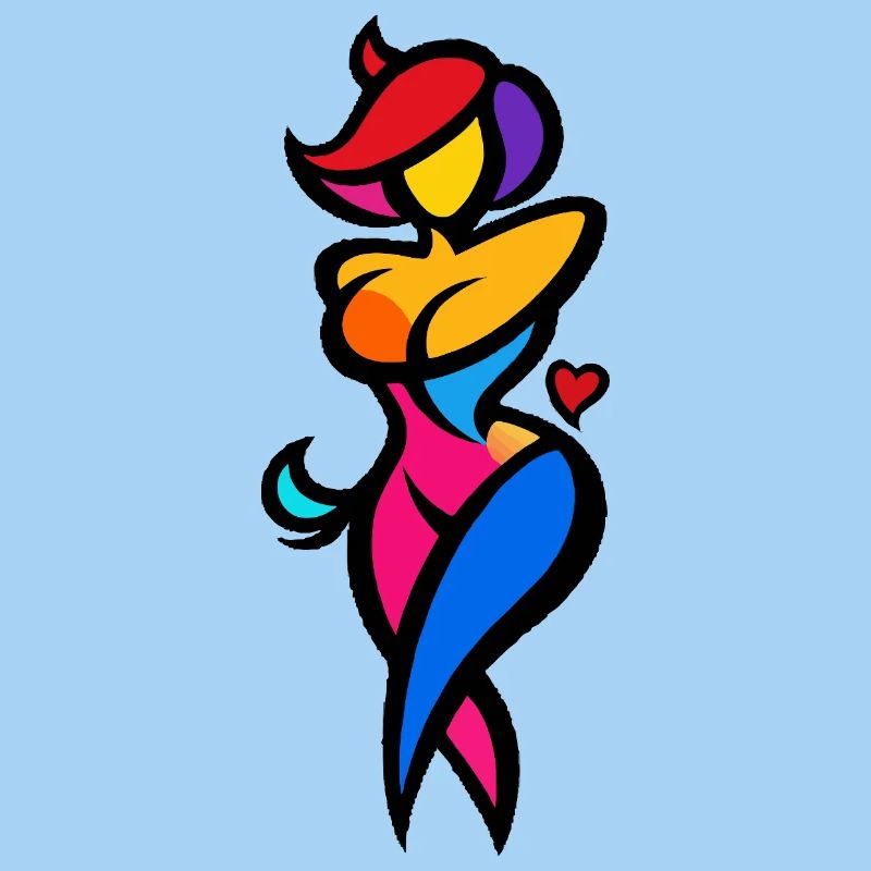 Bunte Tänzer-Silhouette