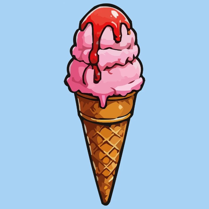 Sirop de boules roses de glace de dessin animé