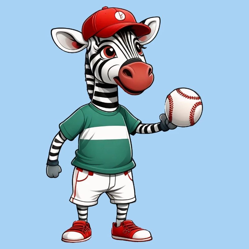 Zebra Tim spielt Baseball