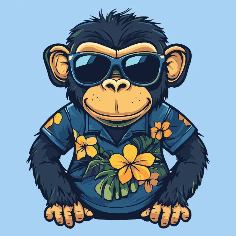 Affe Comic Cool Sommer