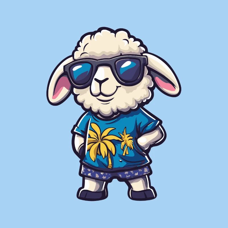 Schaf Comic Cool Sommer