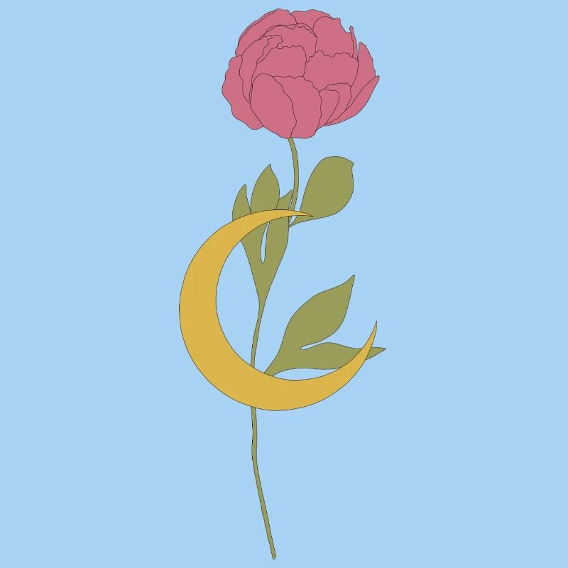 Eleganter floraler Halbmond