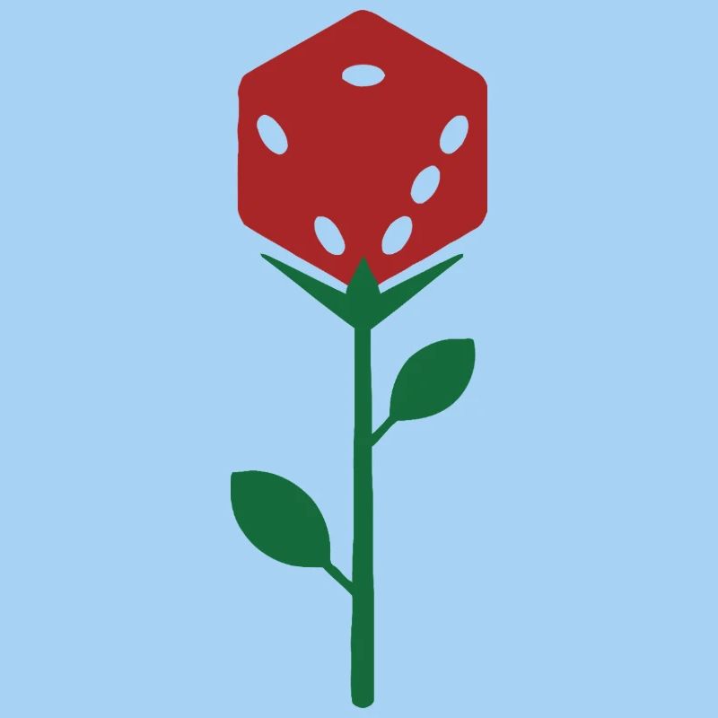 Illustration botanique Dice Rose Bloom