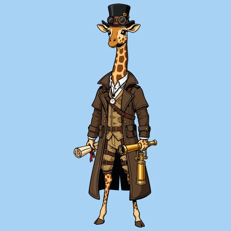 Giraffe Explorer Steampunk Chic Zylinder