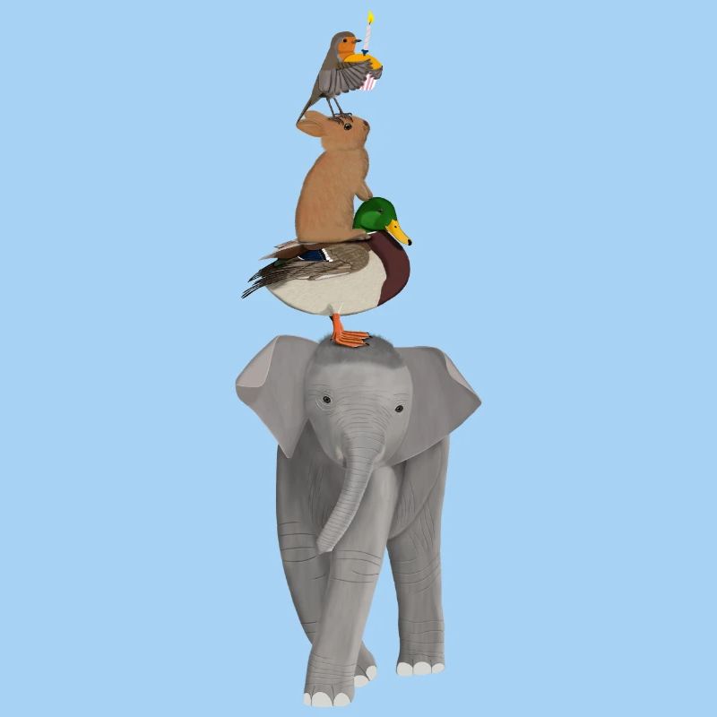 Elephant Duck Rabbit Robin Funny Animals