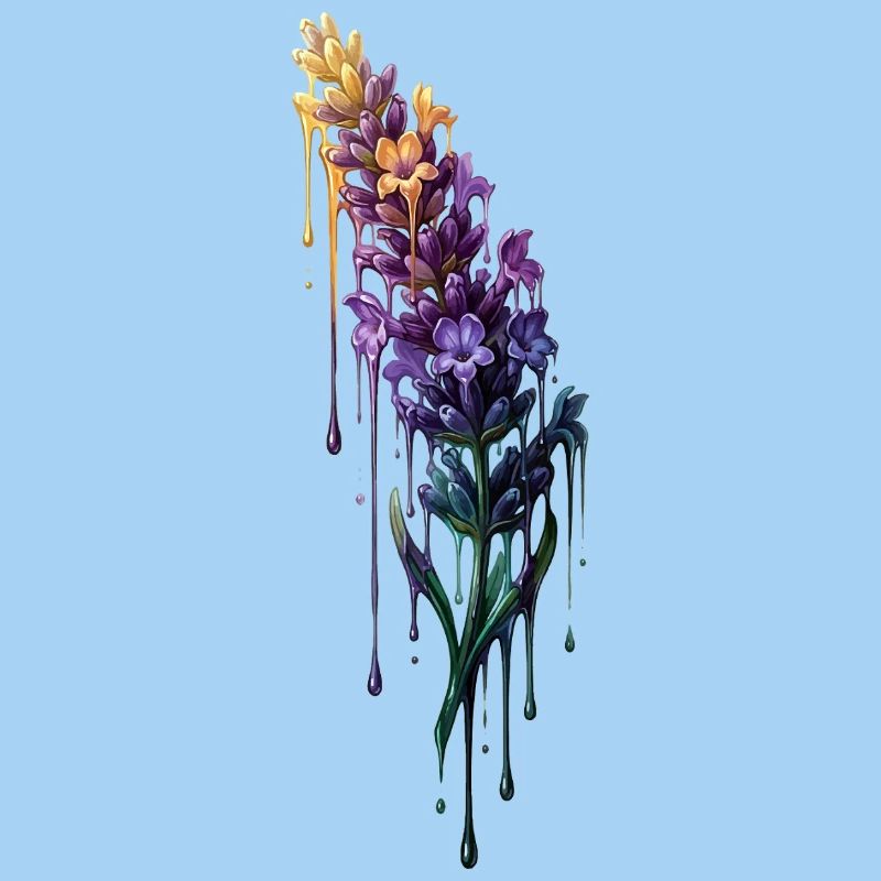 Lavendel mit tropfender Farbe