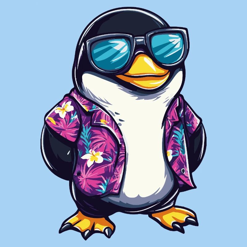 Pinguin Comic Cool Sommer