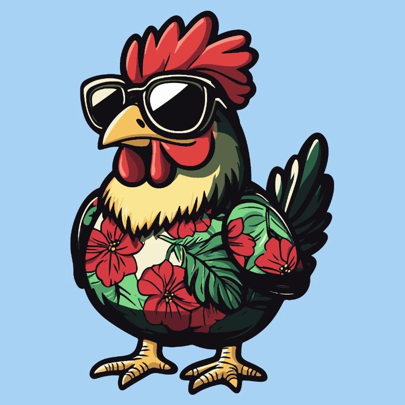 Chicken Comic Cool Summer