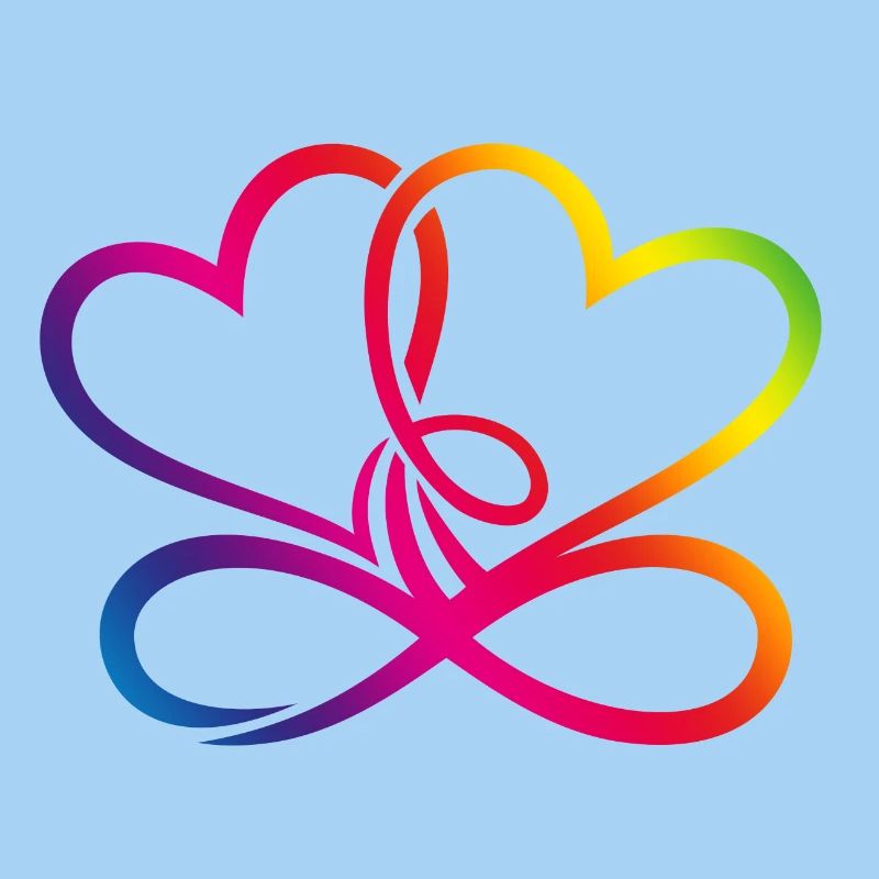 Deux cœurs Arc-en-ciel Infinity Love CSD LGBT